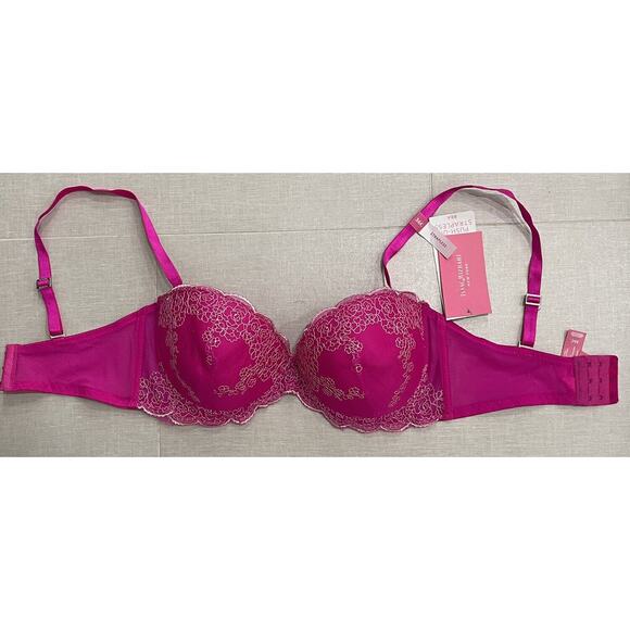 Issac Mizrahi New York Fuschia Pink Padded Push Up Bra Size 36C "NWT" - Picture 1 of 7